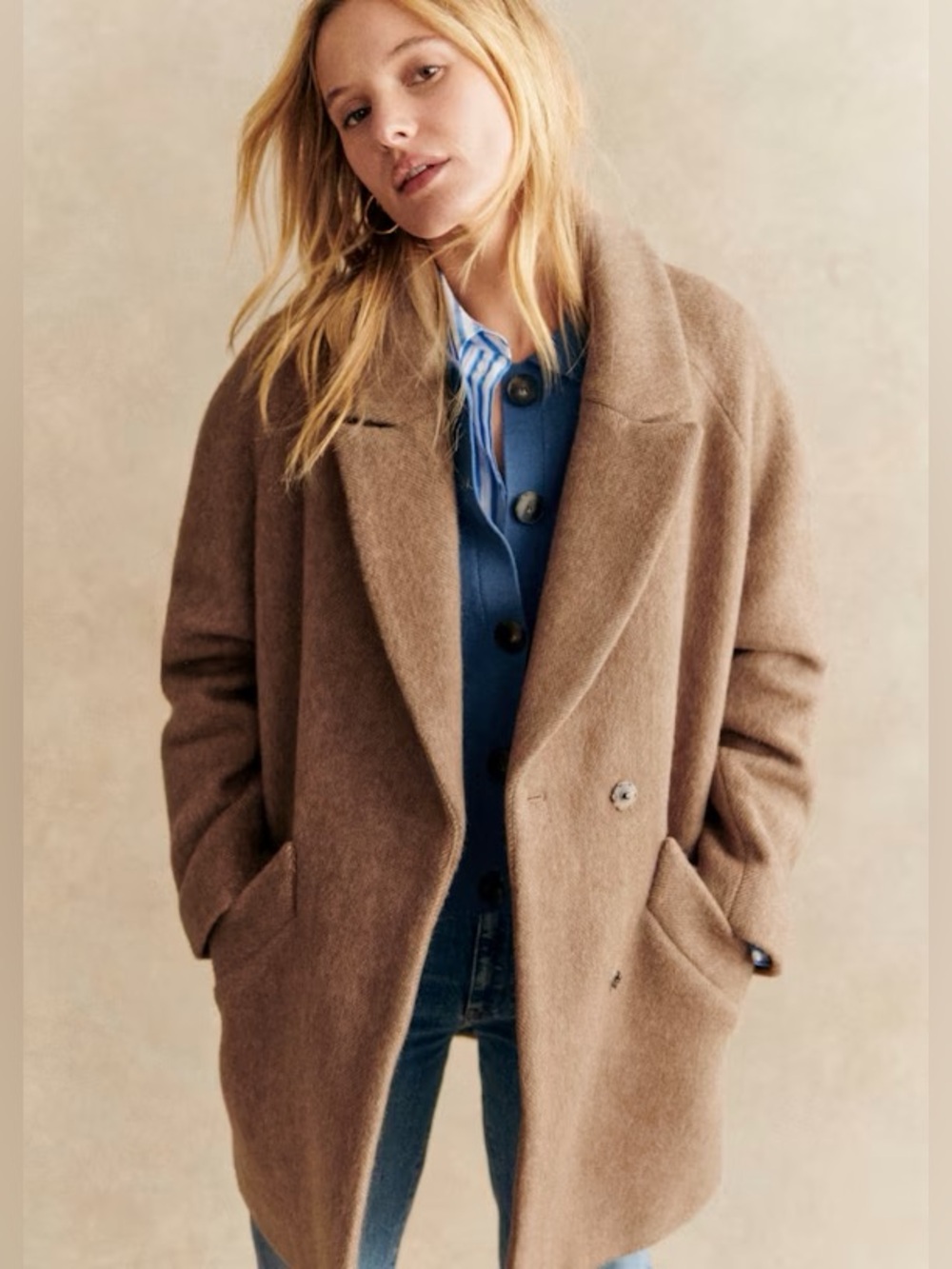 NWT Sézane Andrew Coat in Hazelnut Size 4/36
